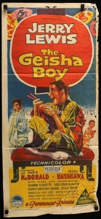 4r719 GEISHA BOY Aust daybill '58 screwy Jerry Lewis visits Japan, Richardson Studio!