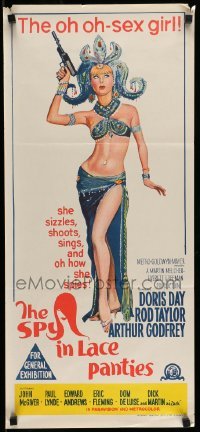 4r722 GLASS BOTTOM BOAT Aust daybill '66 sexy mermaid Doris Day is The Spy in Lace Panties!