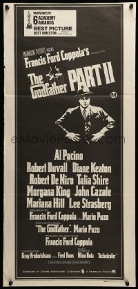 4r725 GODFATHER PART II Aust daybill '75 Al Pacino in Francis Ford Coppola classic crime sequel!