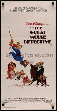 4r733 GREAT MOUSE DETECTIVE Aust daybill '86 Walt Disney's crime-fighting Sherlock Holmes cartoon!