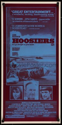 4r747 HOOSIERS Aust daybill '86 best basketball movie ever, Gene Hackman, Dennis Hopper!