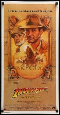 4r757 INDIANA JONES & THE LAST CRUSADE Aust daybill '89 Harrison Ford, Sean Connery, Spielberg