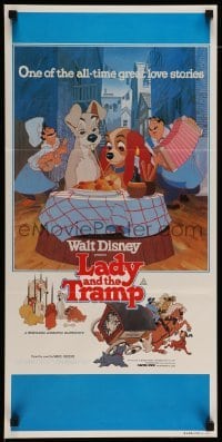 4r774 LADY & THE TRAMP Aust daybill R80 Walt Disney romantic canine dog classic cartoon!