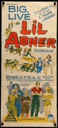 4r786 LI'L ABNER Aust daybill '59 sexy Julie Newmar, Peter Palmer, from Al Capp's comic!