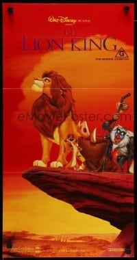 4r788 LION KING Aust daybill '94 red style, classic Disney African cartoon!