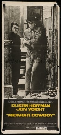 4r807 MIDNIGHT COWBOY Aust daybill '69 classic image of Dustin Hoffman & Jon Voight!