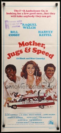 4r817 MOTHER, JUGS & SPEED Aust daybill '76 art of sexy Raquel Welch, Bill Cosby & Harvey Keitel!