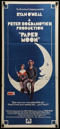 4r833 PAPER MOON Aust daybill '73 great image of smoking Tatum O'Neal with dad Ryan O'Neal!