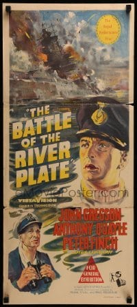 4r852 PURSUIT OF THE GRAF SPEE Aust daybill '57 Powell & Pressburger's Battle of the River Plate!