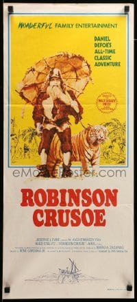 4r864 ROBINSON CRUSOE & THE TIGER Aust daybill '72 Hugo Stiglitz stranded on tropical island!