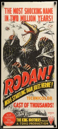 4r869 RODAN Aust daybill 1959 Ishiro Honda's Sora no Daikaiju Radon, cool art of the monster!