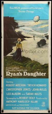 4r874 RYAN'S DAUGHTER Aust daybill '70 David Lean, art of Sarah Miles on beach by Ron Lesser!