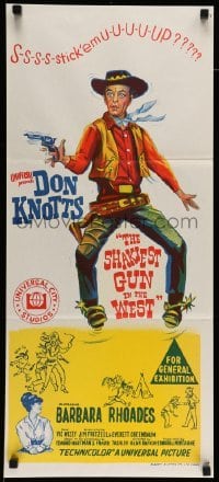 4r885 SHAKIEST GUN IN THE WEST Aust daybill '68 full-length art of wacky Don Knotts!