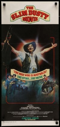 4r893 SLIM DUSTY MOVIE Aust daybill '84 country western star, cool country of origin poster!