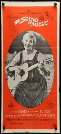 4r902 SOUND OF MUSIC Aust daybill R70s classic, great image of Julie Andrews playing guitar!