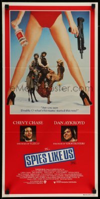 4r907 SPIES LIKE US Aust daybill '86 different art of Chevy Chase & Dan Aykroyd, John Landis!