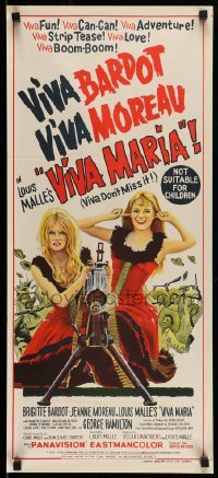 4r976 VIVA MARIA Aust daybill '65 Louis Malle, sexy French babes Brigitte Bardot & Jeanne Moreau!