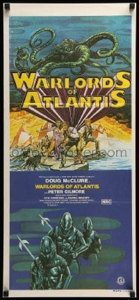 4r980 WARLORDS OF ATLANTIS Aust daybill '78 really cool different fantasy artwork with monsters!