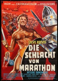 4r208 GIANT OF MARATHON German '60 Tourneur & Mario Bava, different art of Steve Reeves!