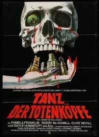4r237 LEGEND OF HELL HOUSE German '73 great skull & haunted house dripping with blood art!