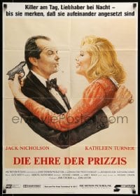 4r267 PRIZZI'S HONOR German '85 Jack Nicholson, Kathleen Turner, John Huston, Brian Bysouth art!