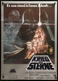 4r296 STAR WARS German R1980s George Lucas sci-fi epic, classic artwork by Tom Jung!