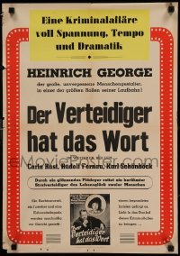 4r147 DER VERTEIDIGER HAT DAS WORT German 16x23 R50s Heinrich George, Carla Rust, Rudolf Fernan!