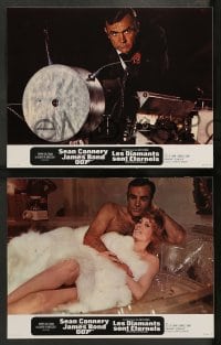 4r393 DIAMONDS ARE FOREVER 9 French LCs '71 Sean Connery as James Bond 007, Jill St. John!
