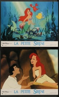 4r355 LITTLE MERMAID 12 French LCs '90 great images of Ariel & cast, Disney underwater cartoon!