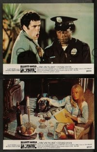 4r396 LONG GOODBYE 9 French LCs '74 Elliott Gould as Philip Marlowe, Sterling Hayden, film noir!