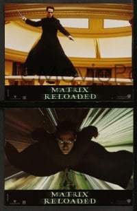 4r463 MATRIX RELOADED 8 French LCs '03 Keanu Reeves, Carrie-Anne Moss, Wachowski Bros sequel!