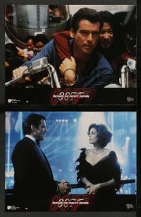 4r369 TOMORROW NEVER DIES 12 French LCs '97 Pierce Brosnan as Bond, Michelle Yeoh, Teri Hatcher!