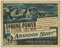 4s024 ABANDON SHIP TC '57 Tyrone Power & 25 survivors in a lifeboat which can hold only 12!