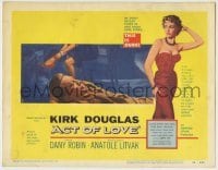 4s026 ACT OF LOVE TC '53 Kirk Douglas is wanted for desertion, Dany Robin for questioning!