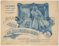 4s031 ALICE IN WONDERLAND TC '51 Lewis Carroll's fantasy classic, stop-motion & puppets!