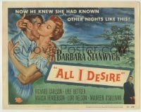 4s032 ALL I DESIRE TC '53 art of sexy Barbara Stanwyck & Richard Carlson, directed by Douglas Sirk