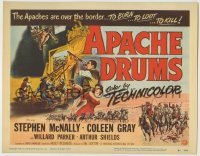4s039 APACHE DRUMS TC '51 Lewton's last, art of Stephen McNally, Coleen Gray & Native Americans!