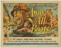 4s042 AWAY ALL BOATS TC '56 Jeff Chandler, the battle cry of the South Pacific, Reynold Brown art!