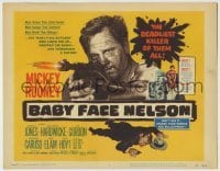 4s044 BABY FACE NELSON TC '57 art of Public Enemy No. 1 Mickey Rooney firing tommy gun!