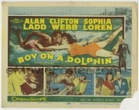 4s073 BOY ON A DOLPHIN TC '57 great art & photos of divers Alan Ladd & sexiest Sophia Loren!