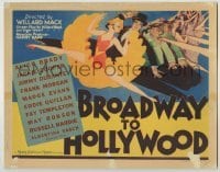 4s076 BROADWAY TO HOLLYWOOD TC '33 wonderful deco of dancing girls & comics floating in air, rare!