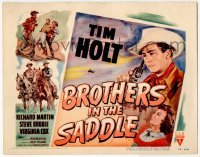 4s078 BROTHERS IN THE SADDLE TC '48 art of cowboy Tim Holt fighting & with pretty Virginia Cox!