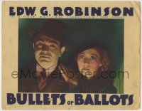 4s568 BULLETS OR BALLOTS LC '36 noir close up of smug Edward G Robinson & scared Joan Blondell!