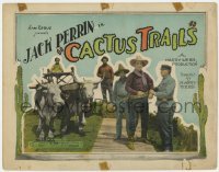 4s082 CACTUS TRAILS TC '25 cowboy Jack Perrin standing by wagon pulled by oxen!