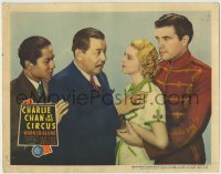 4s573 CHARLIE CHAN AT THE CIRCUS LC '36 c/u of Warner Oland & Keye Luke confronting young couple!