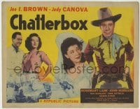 4s089 CHATTERBOX TC '43 great image of cowboy Joe E. Brown & cowgirl bride Judy Canova!