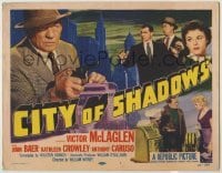 4s093 CITY OF SHADOWS TC '55 gangster Victor McLaglen with slots machines in New York City!