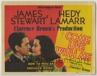 4s097 COME LIVE WITH ME TC '41 sexy Hedy Lamarr & James Stewart, how to woo an unkissed bride!