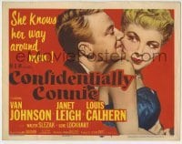 4s098 CONFIDENTIALLY CONNIE TC '53 romantic close up art of sexy Janet Leigh & Van Johnson!