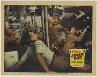 4s589 CRASH DIVE LC '43 great image of Tyrone Power & Navy men in tense submarine scene!
